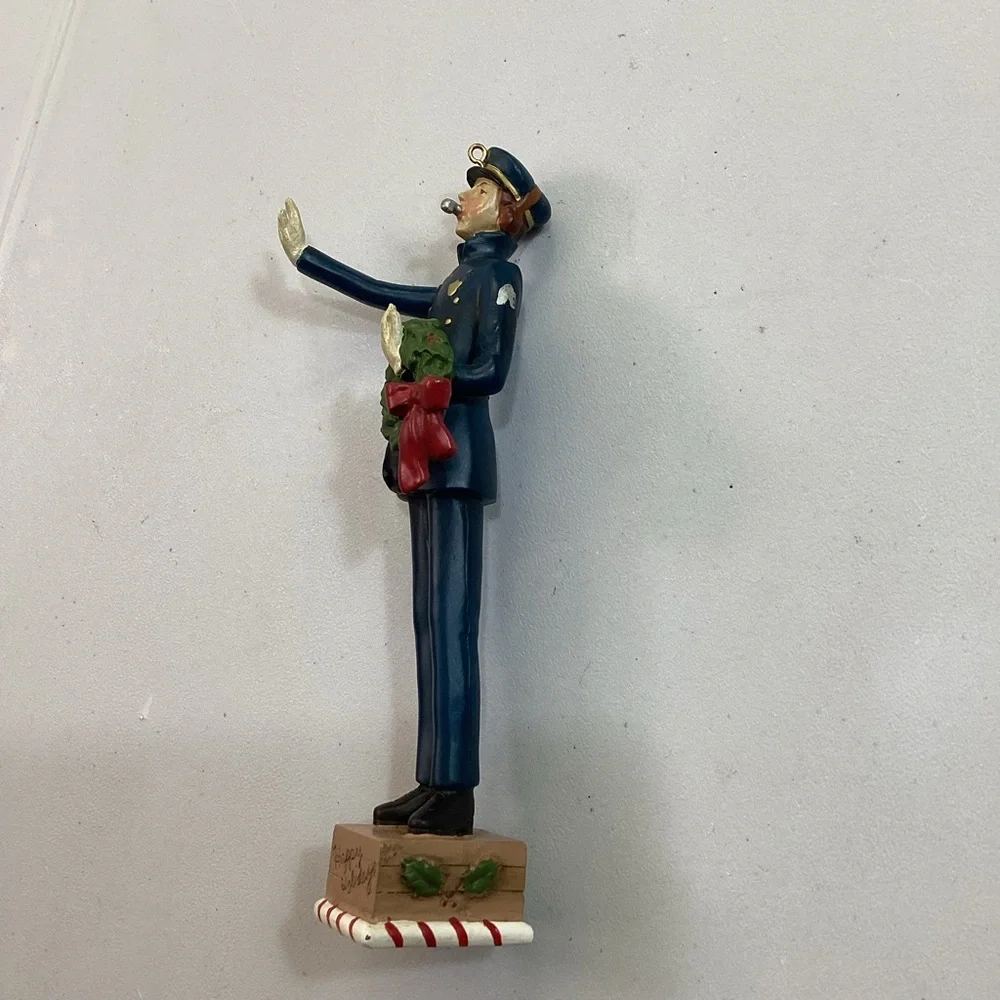 Christmas Holiday Ornament Police Officer with Wreath